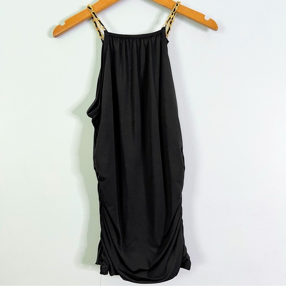 Rampage Y2K Era Black Halter Top with Gold Color Chain Straps Size Small - Picture 6 of 6